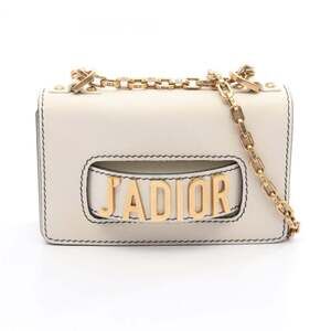 CHRISTIAN DIOR White Leather 2C Shoulder Bag